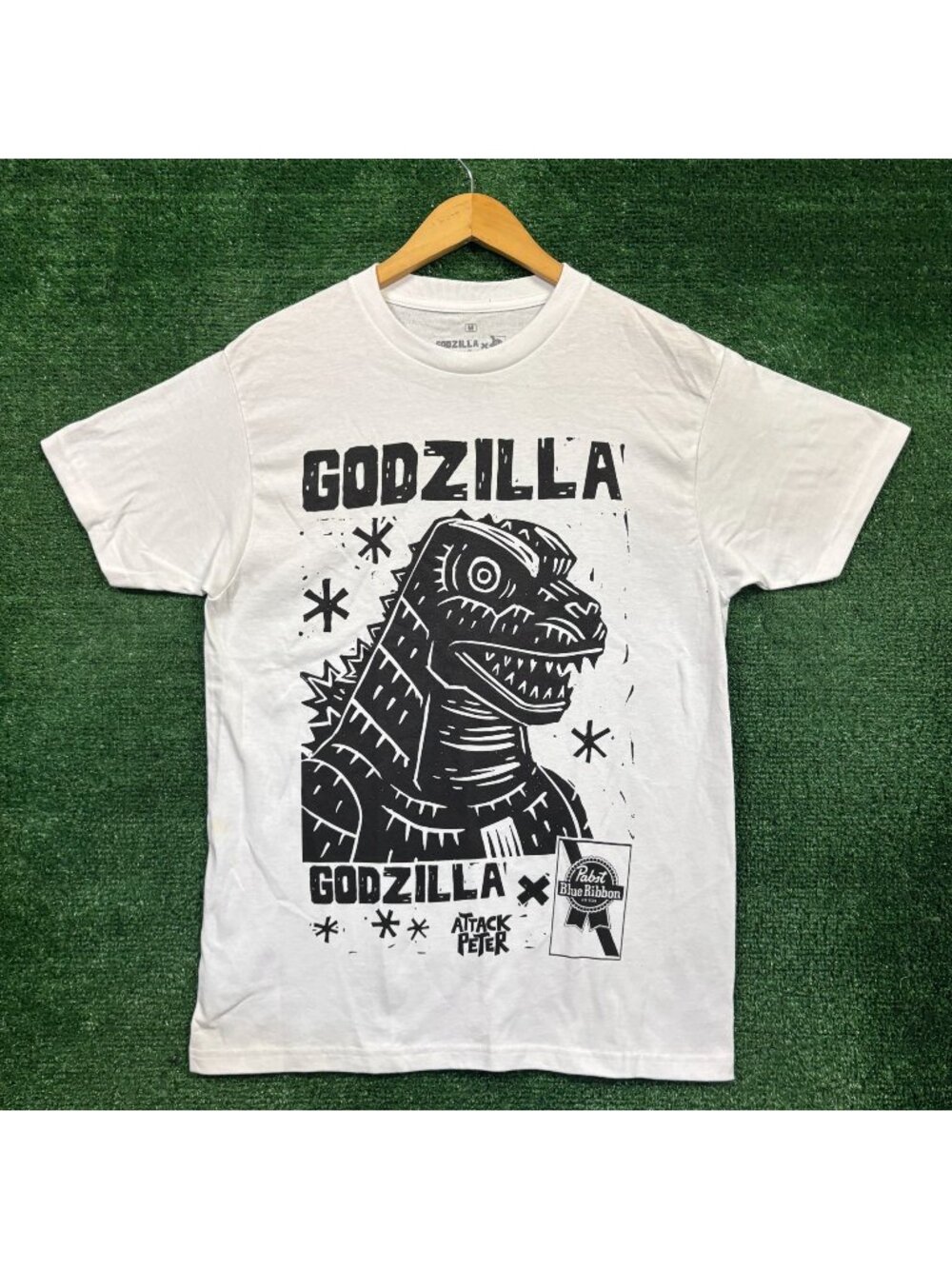 Pabst Blue Ribbon x Godzilla Traditional T-Shirt Size Medium